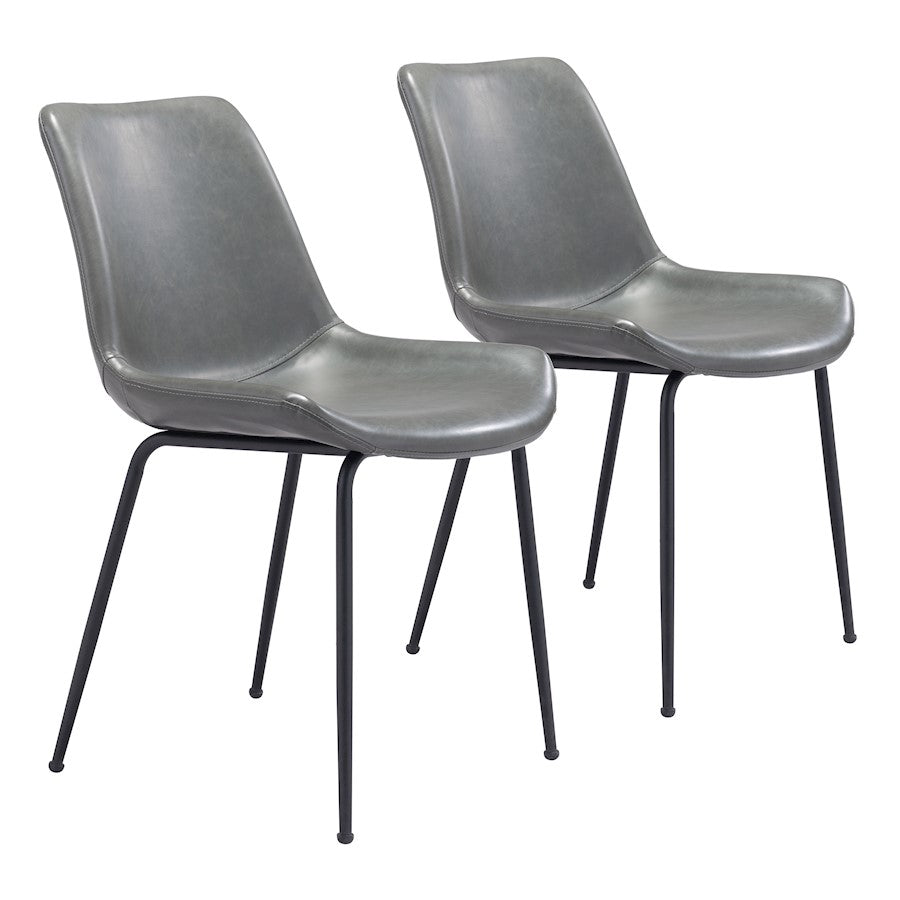 Zuo Modern Byron Dining Chair Set of 2, Gray - 101778