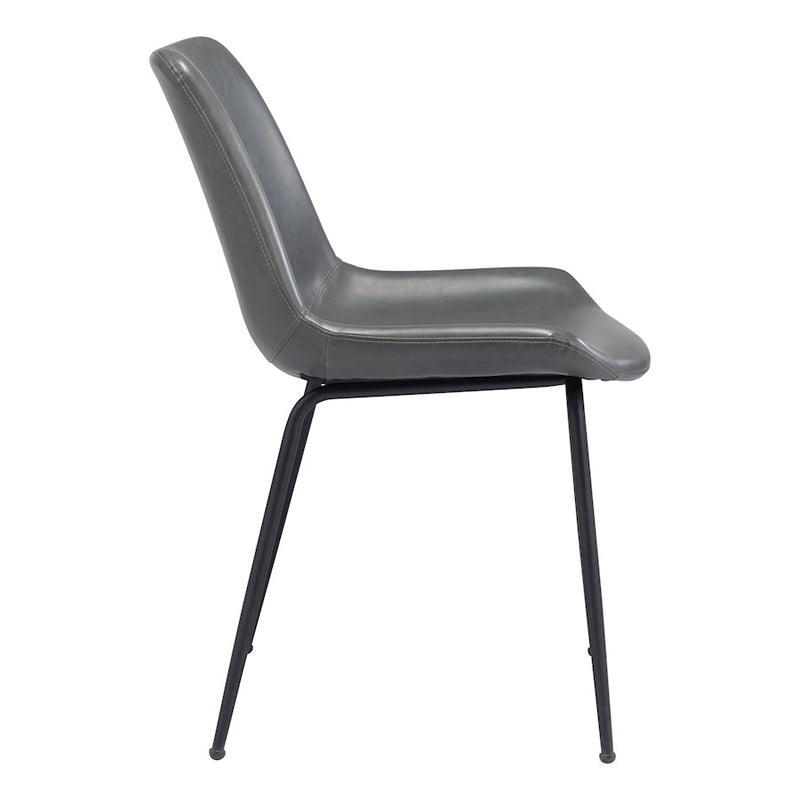 Zuo Modern Byron Dining Chair Set of 2, Gray