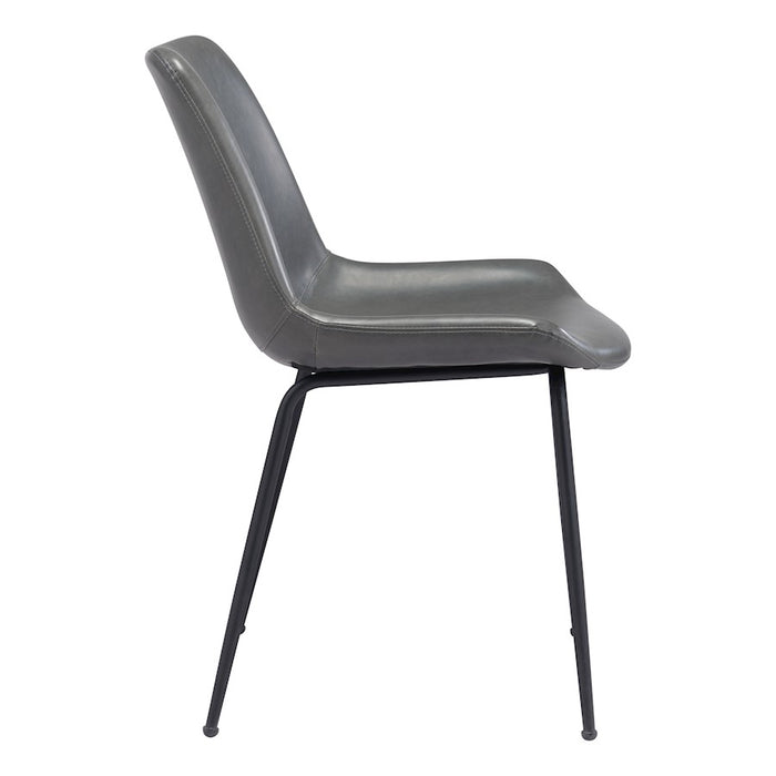 Zuo Modern Byron Dining Chair Set of 2, Gray