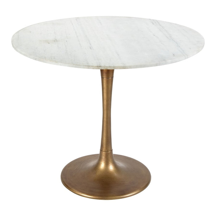 Zuo Modern Fullerton Dining Table, White/Gold