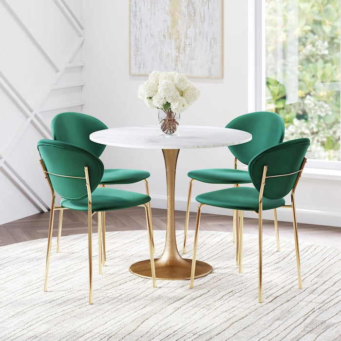 Zuo Modern Fullerton Dining Table, White/Gold