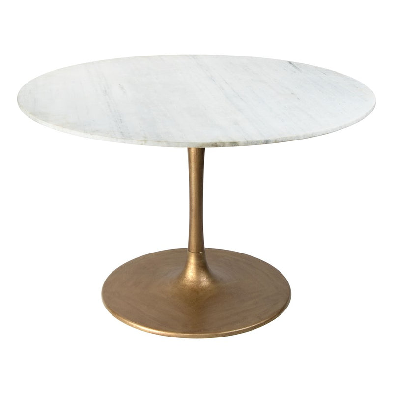 Zuo Modern Ithaca Dining Table, White/Gold
