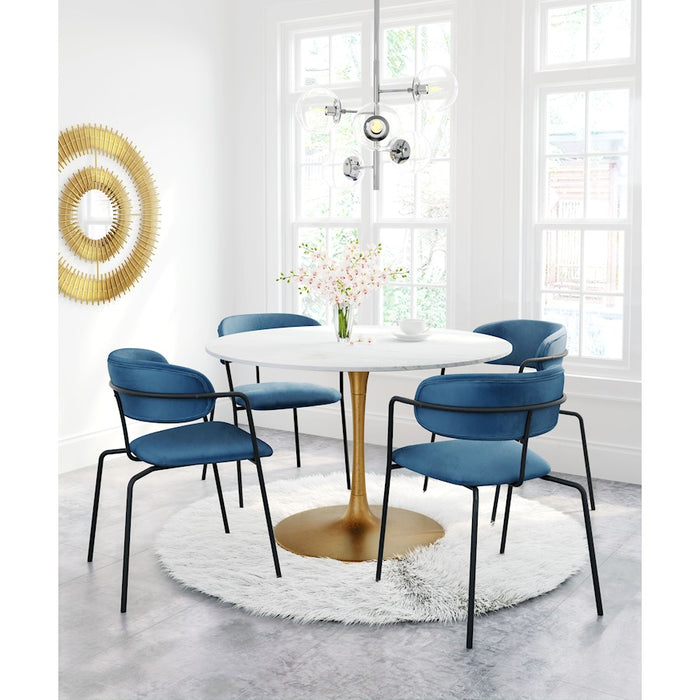 Zuo Modern Ithaca Dining Table, White/Gold