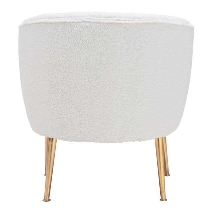 Zuo Modern Sherpa Accent Chair, Beige/Gold