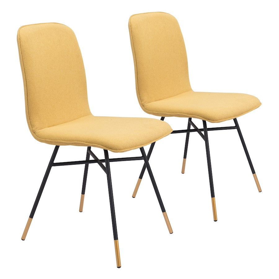 Zuo Modern Var Dining Chair Set of 2, Yellow - 101891
