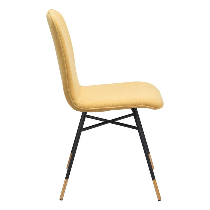 Zuo Modern Var Dining Chair Set of 2, Yellow