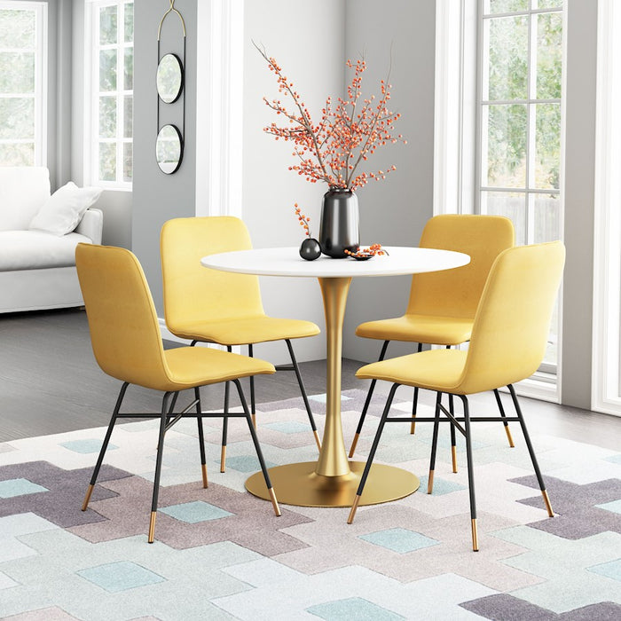 Zuo Modern Var Dining Chair Set of 2, Yellow