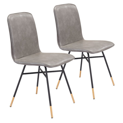 Zuo Modern Var Dining Chair Set of 2, Gray - 101893