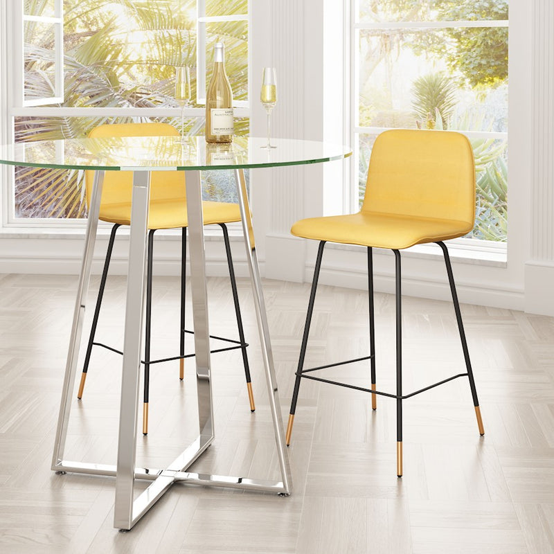 Zuo Modern Var Counter Stool, Yellow