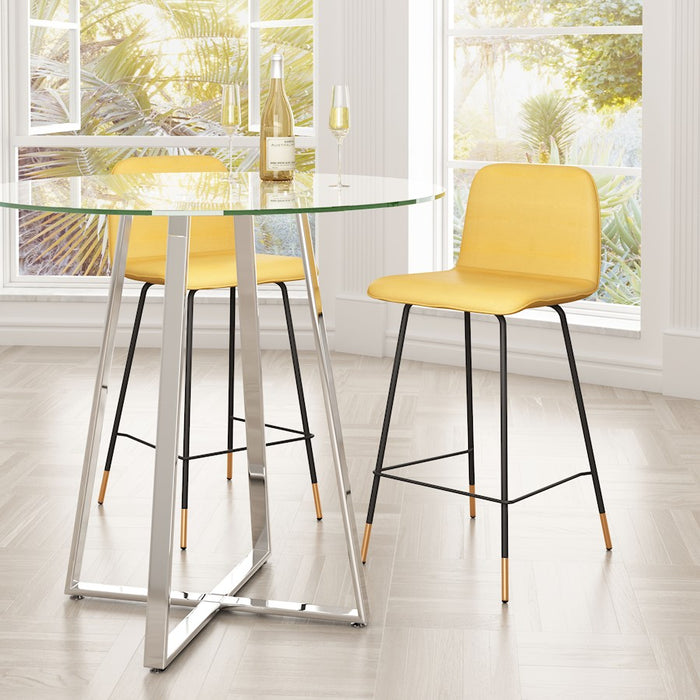 Zuo Modern Var Counter Stool, Yellow