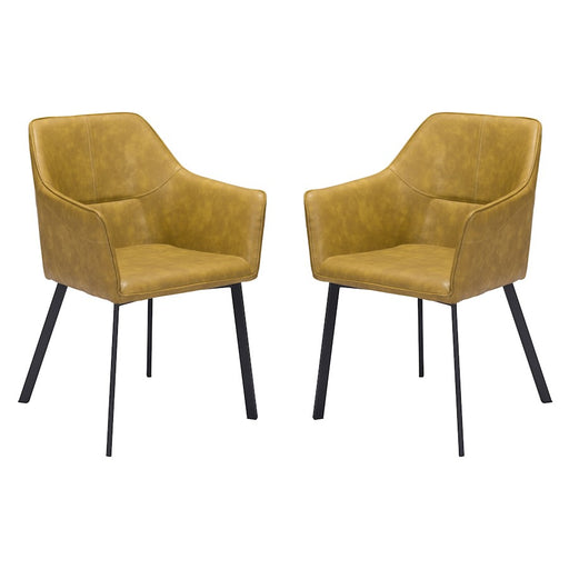 Zuo Modern Loiret Dining Chair Set of 2, Yellow - 101903