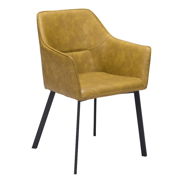 Zuo Modern Loiret Dining Chair Set of 2, Yellow
