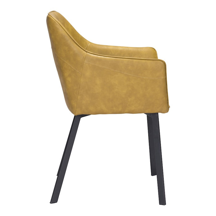 Zuo Modern Loiret Dining Chair Set of 2, Yellow