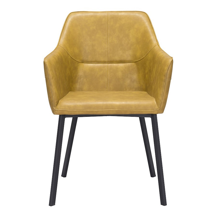 Zuo Modern Loiret Dining Chair Set of 2, Yellow