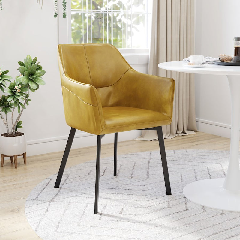 Zuo Modern Loiret Dining Chair Set of 2, Yellow