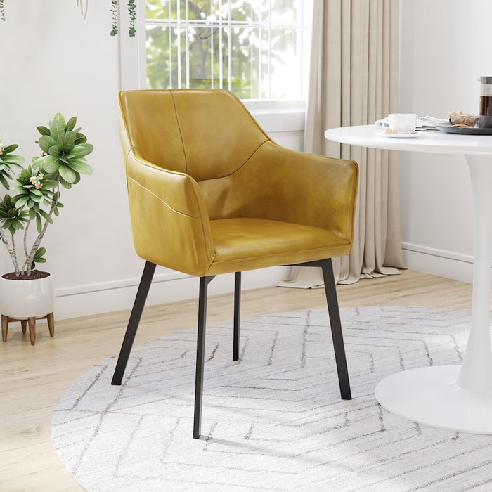 Zuo Modern Loiret Dining Chair Set of 2, Yellow