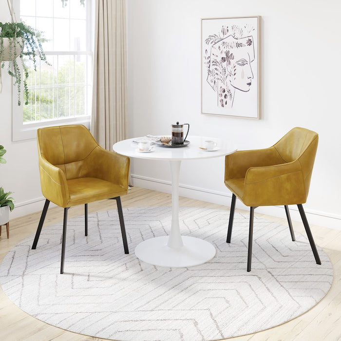 Zuo Modern Loiret Dining Chair Set of 2, Yellow