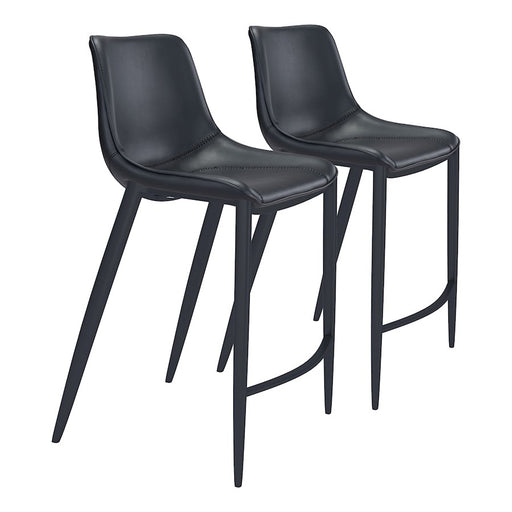 Zuo Modern Magnus BarStool Set of 2, Black - 101923