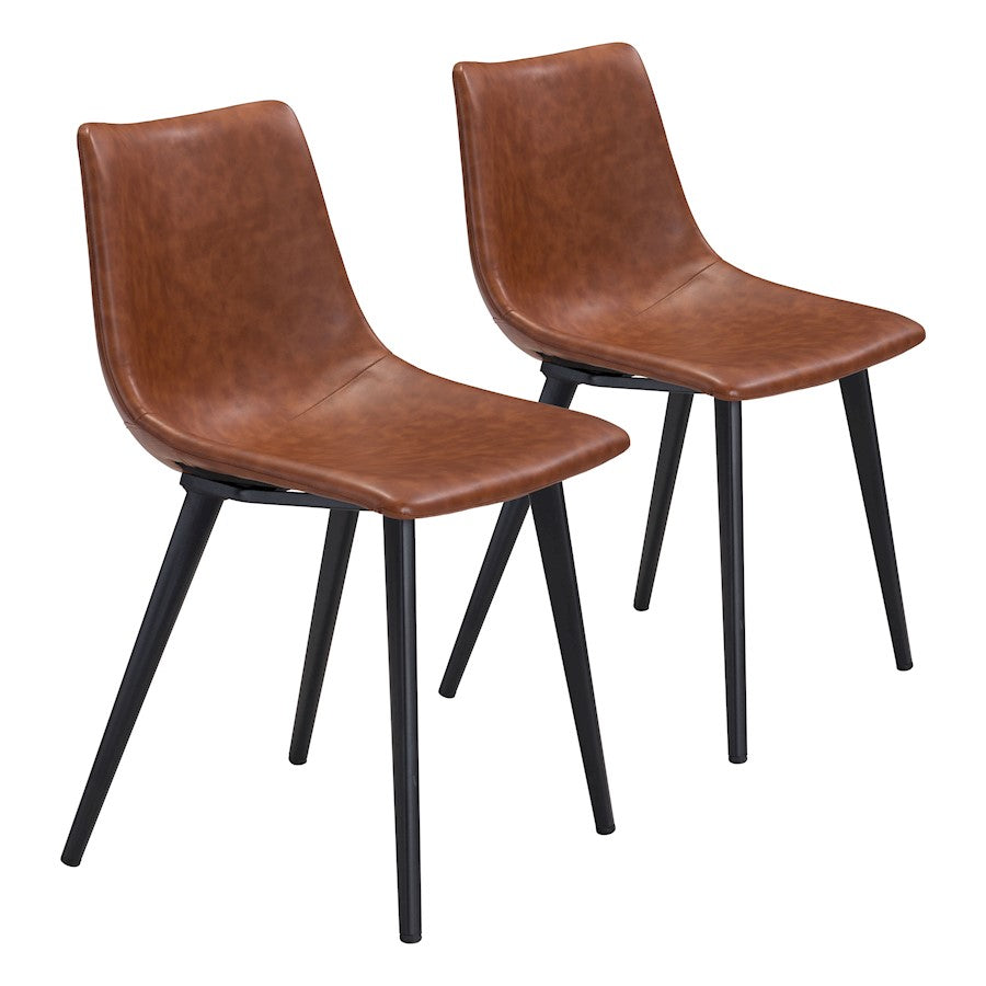 Zuo Modern Daniel Dining Chair Set of 2, Vintage Brown - 101947