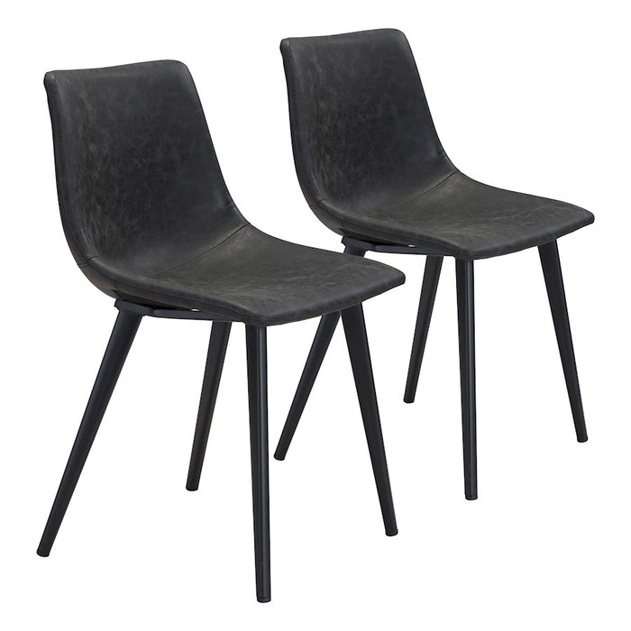 Zuo Modern Daniel Dining Chair Set of 2, Vintage Black - 101948