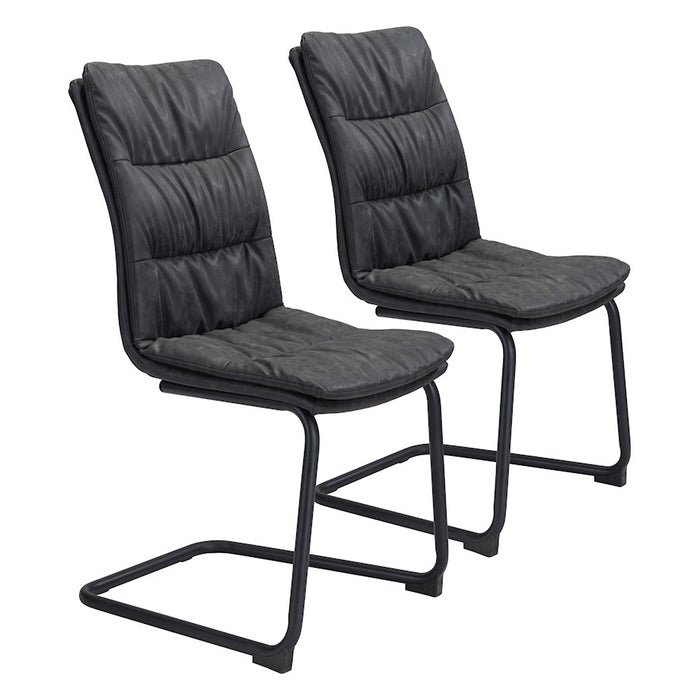 Zuo Modern Sharon Dining Chair Set of 2, Vintage Black - 101954