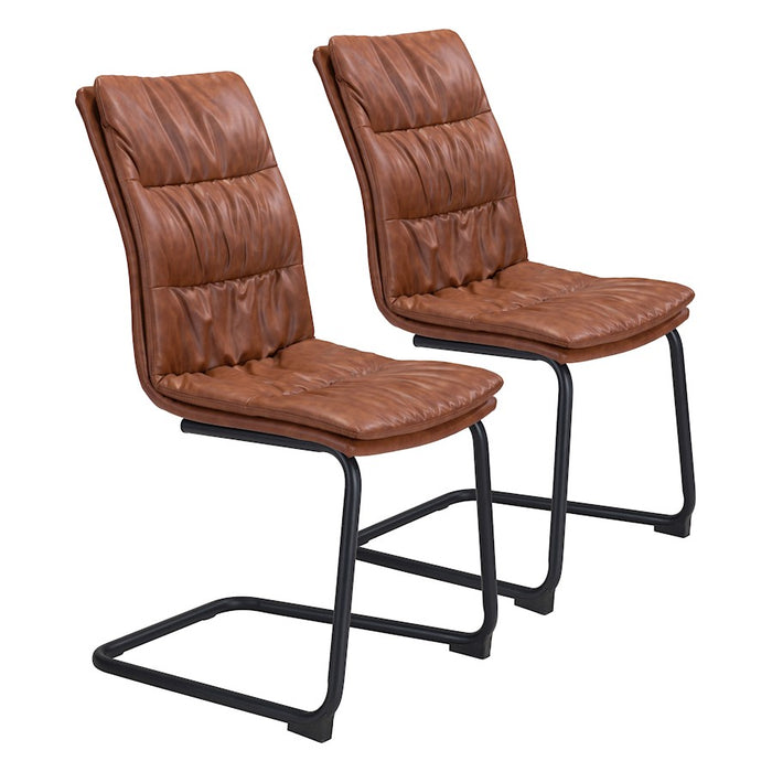 Zuo Modern Sharon Dining Chair Set of 2, Vintage Brown - 101955