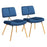 Zuo Modern Nicole Accent Chair Set of 2, Blue/Gold - 101965