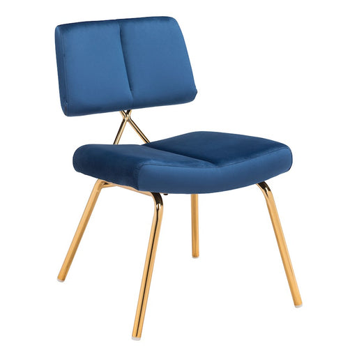 Zuo Modern Nicole Accent Chair Set of 2, Blue/Gold