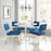 Zuo Modern Nicole Accent Chair Set of 2, Blue/Gold