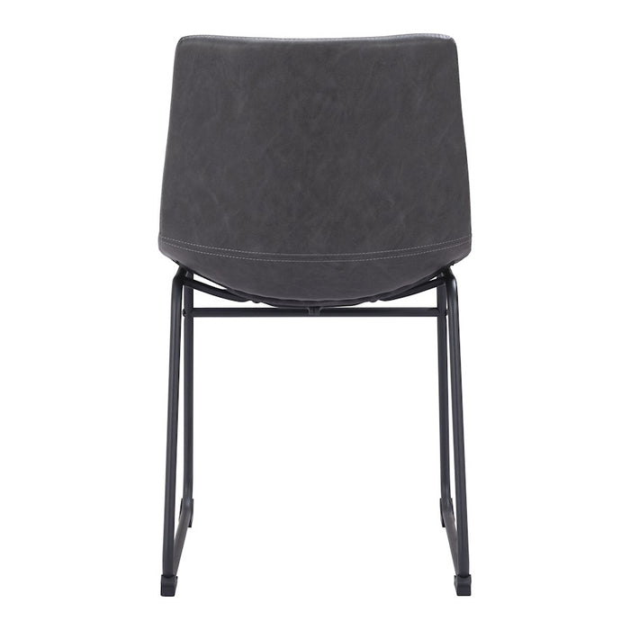 Zuo Modern Smart Dining Chair Set of 2, Charcoal