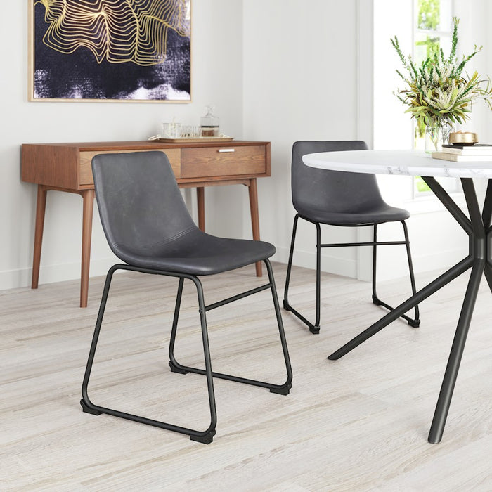 Zuo Modern Smart Dining Chair Set of 2, Charcoal