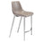 Zuo Modern Magnus Counter Stool Set of 2, Brown/Silver