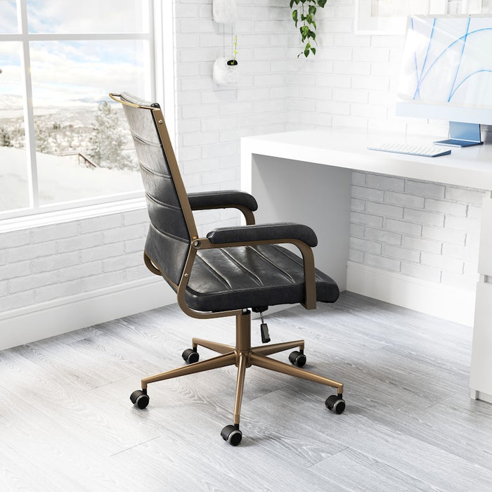 Zuo Modern Auction Office Chair, Vintage Black