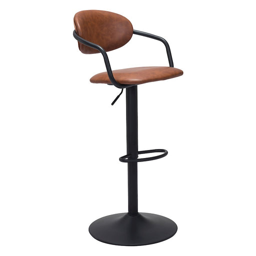 Zuo Modern Kirby BarStool, Vintage Brown/Black