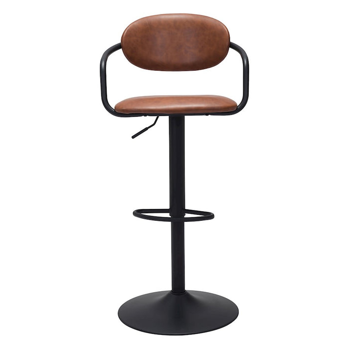 Zuo Modern Kirby BarStool, Vintage Brown/Black
