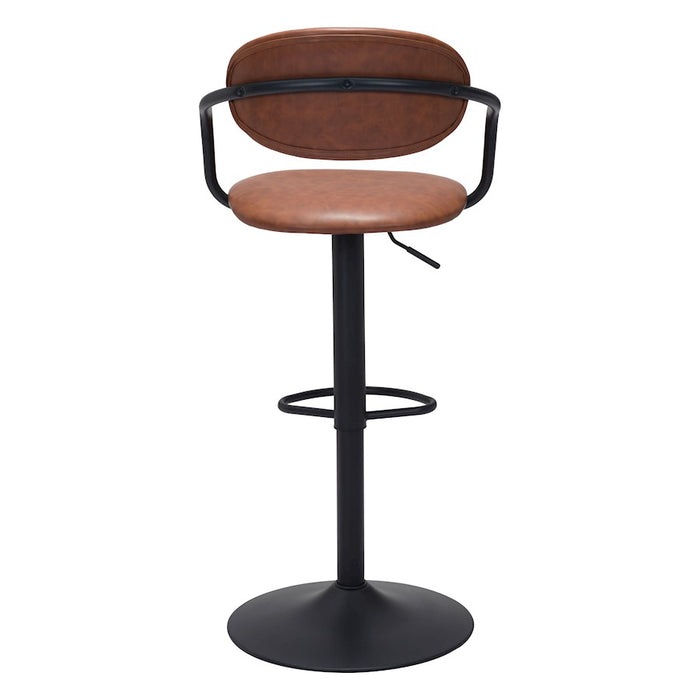 Zuo Modern Kirby BarStool, Vintage Brown/Black