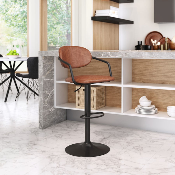 Zuo Modern Kirby BarStool, Vintage Brown/Black