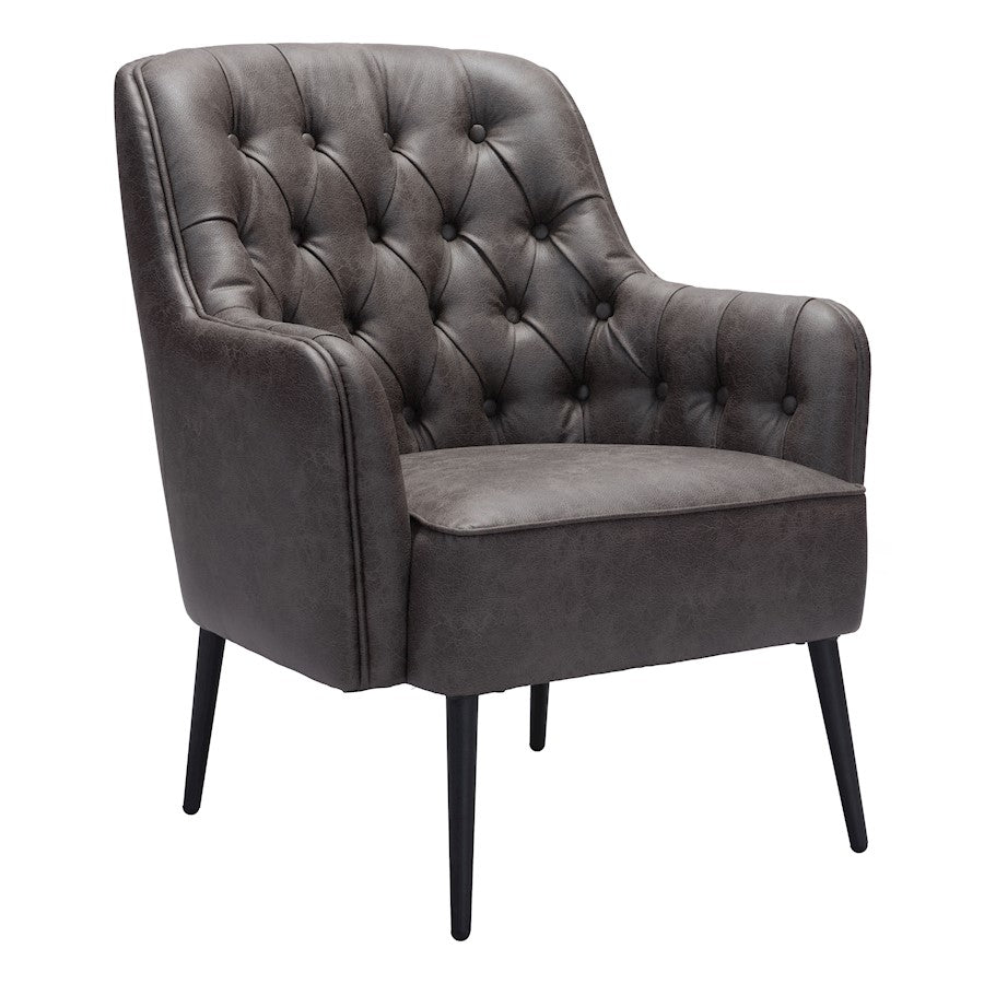 Zuo Modern Tasmania Accent Chair, Vintage Black - 109054