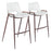 Zuo Modern Desi BarStool Set of 2, White/Walnut - 109070