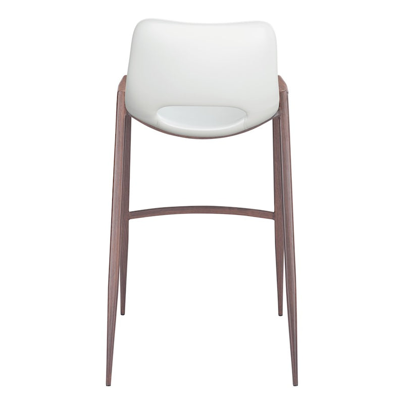 Zuo Modern Desi BarStool Set of 2, White/Walnut