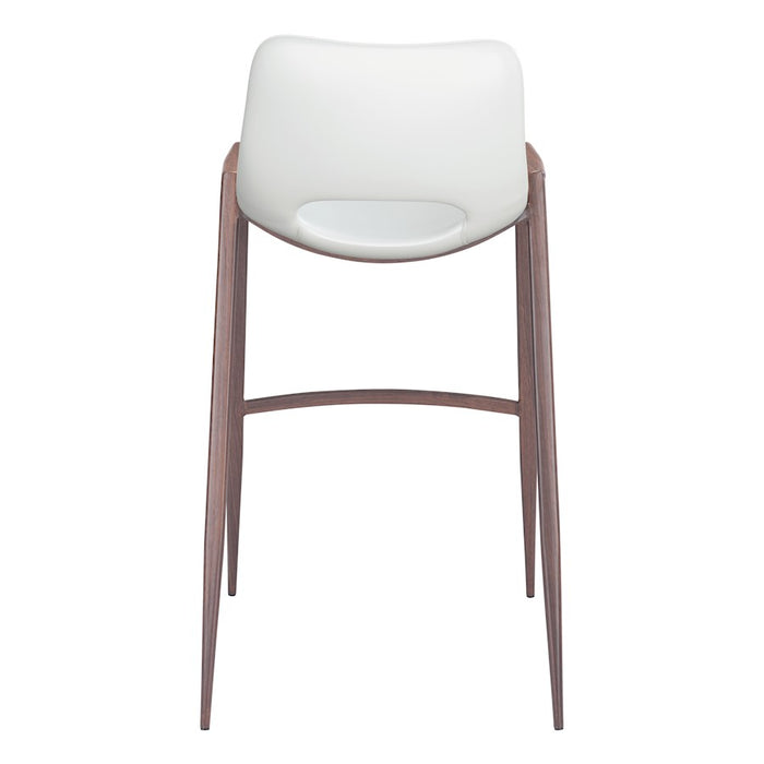 Zuo Modern Desi BarStool Set of 2, White/Walnut