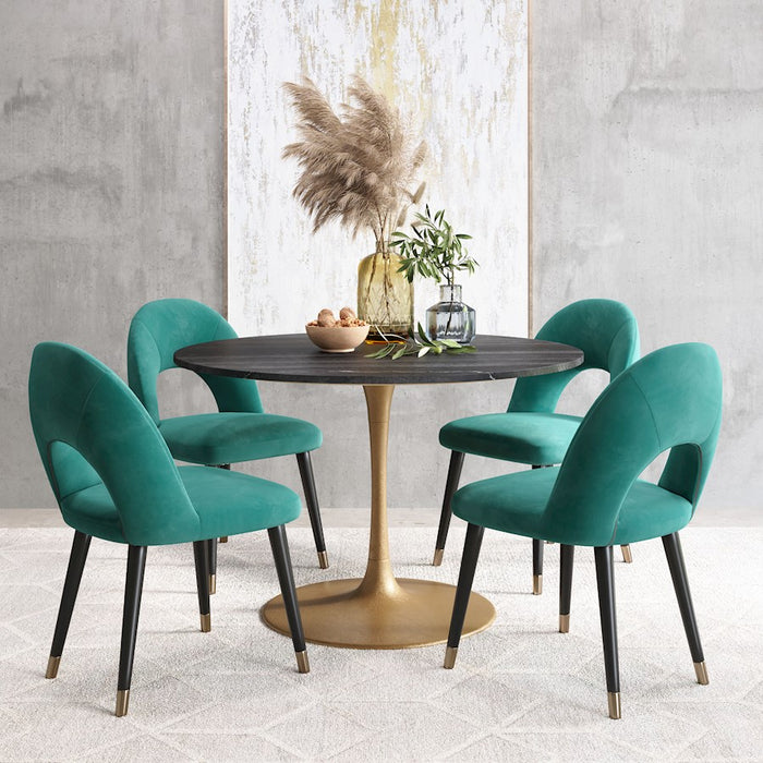 Zuo Modern Taj Dining Table, Black/Gold