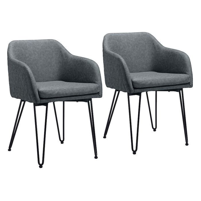 Zuo Modern Braxton Dining Chair Set of 2, Vintage Gray - 109210