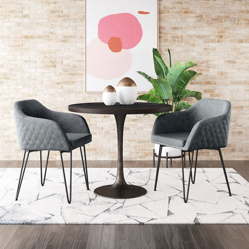 Zuo Modern Braxton Dining Chair Set of 2, Vintage Gray
