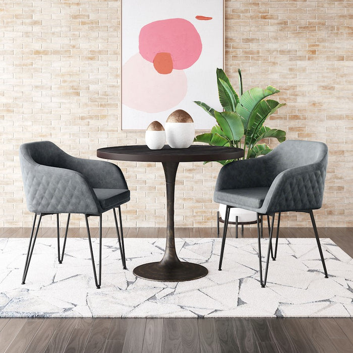 Zuo Modern Braxton Dining Chair Set of 2, Vintage Gray