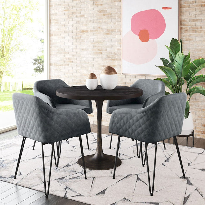 Zuo Modern Braxton Dining Chair Set of 2, Vintage Gray