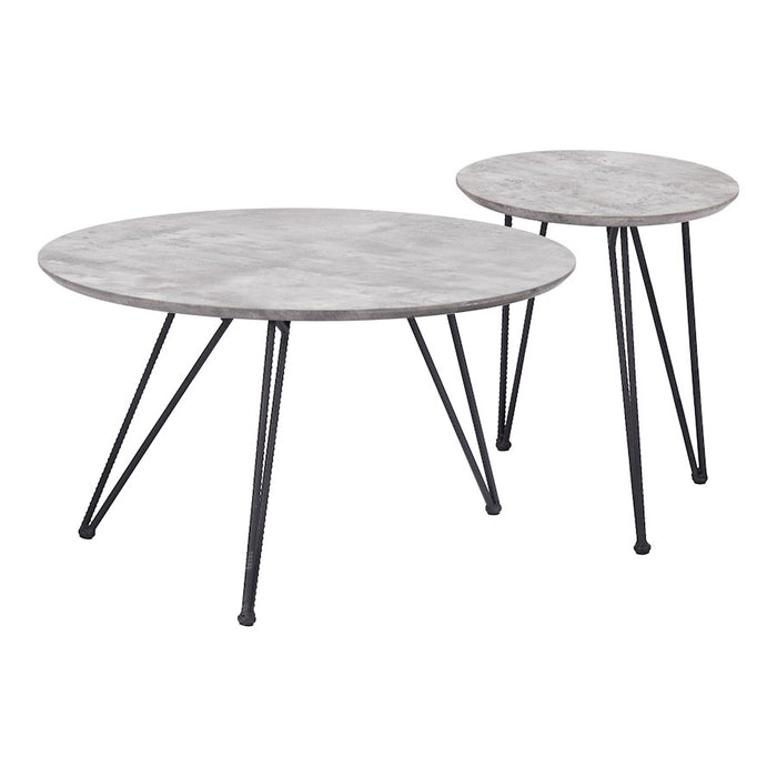Zuo Modern Kerris Coffee Table, Set of 2, Gray/Black - 109232