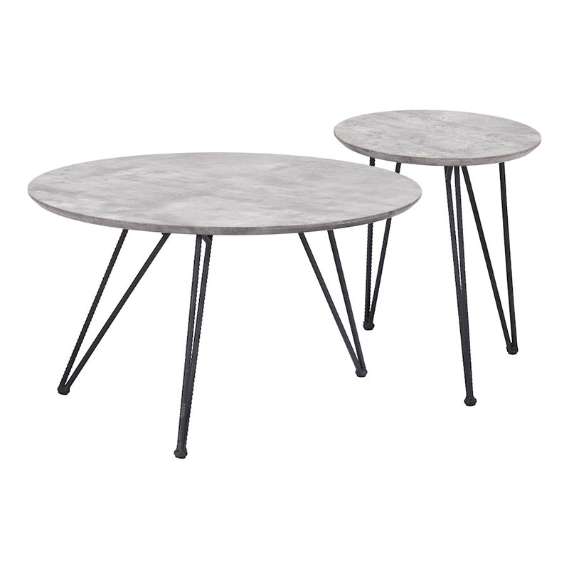 Zuo Modern Kerris Coffee Table, Set of 2, Gray/Black