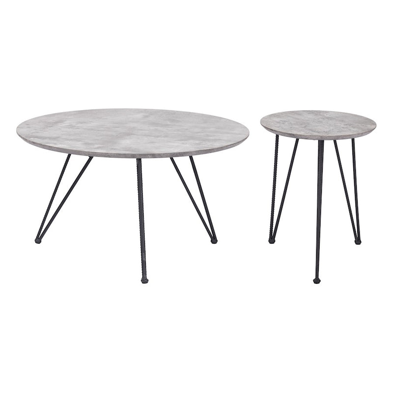 Zuo Modern Kerris Coffee Table, Set of 2, Gray/Black