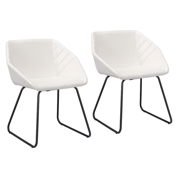 Zuo Modern Miguel Dining Chair Set of 2, White - 109233